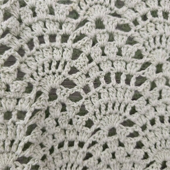 Bay Studio Crochet Knit Cardigan Sz XL Soft Sage Green Vintage Cottagecore Y2K - Picture 5 of 16